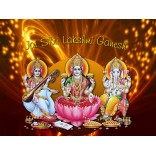 Lord Ganesha with Goddess Saraswathi and Lakshmi